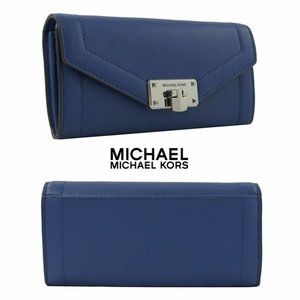 NWT Navy Blue MICHAEL KORS Carryall KINSLEY Wallet